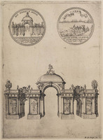 KG 06491
<br/>
Intocht Willem III in Den Haag, triomfboog Buitenhof
<br/>
<em>Hooghe, Romeyn de (1645-1708)</em>